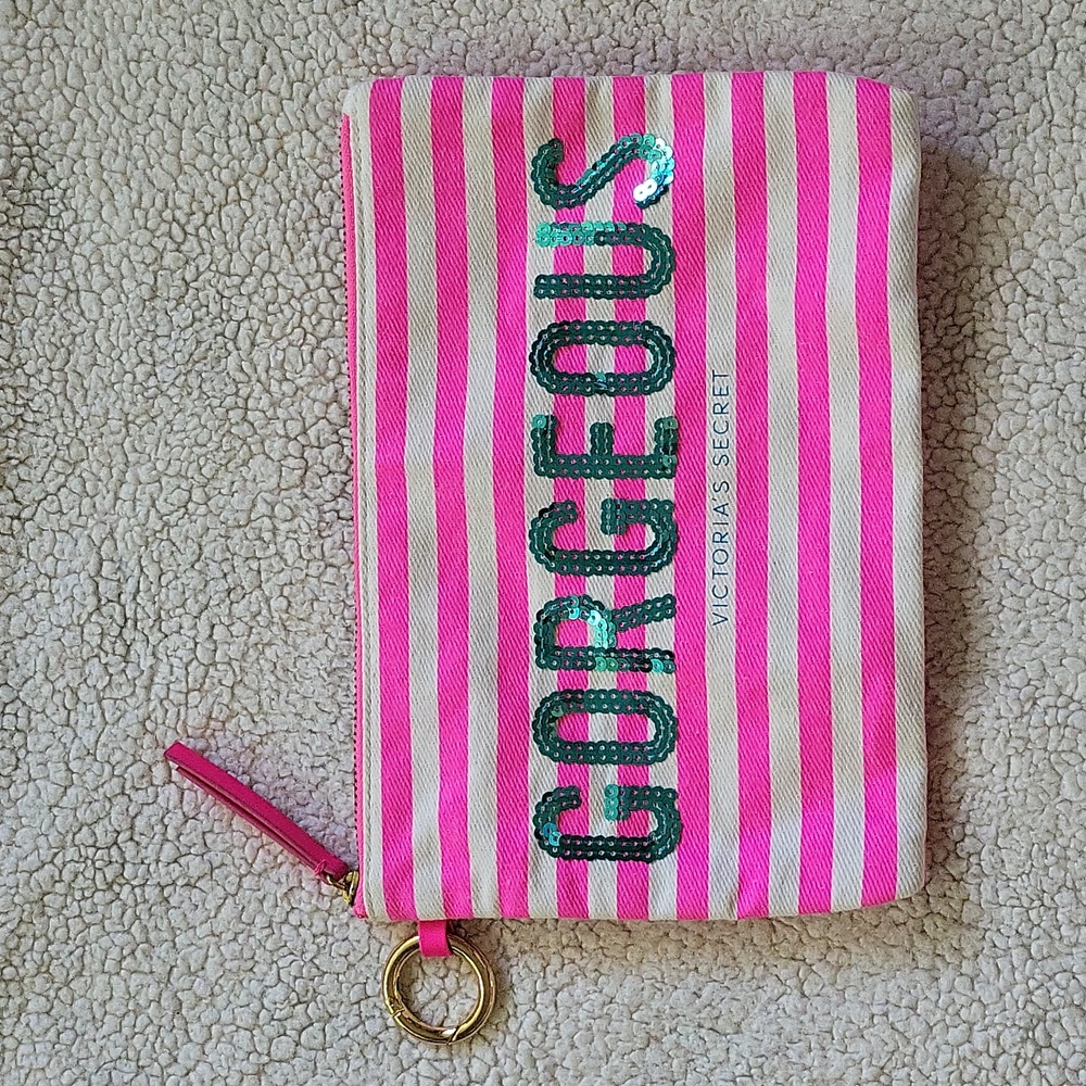 NWOT - Victoria's Secret Sequin "GORGEOUS" Cosmetic Bag